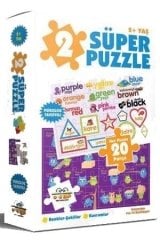 2 Süper Puzzle Renkler Şekiller Kavramlar 20 Parça 0 6 Yaş Yayınları