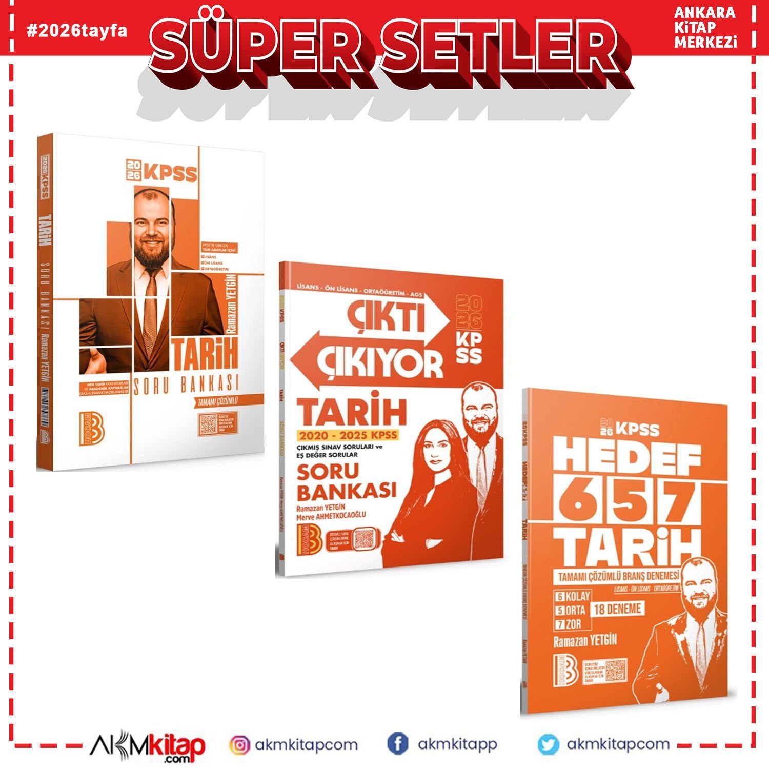 Benim Hocam 2026 KPSS Tarih Soru Bankası Çıktı Çıkıyor ve Deneme Seti 3 Kitap