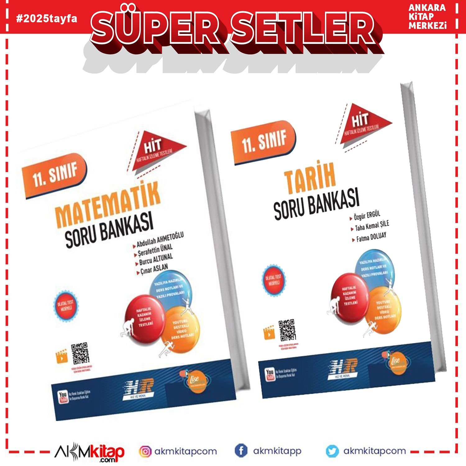 Hız ve Renk 11.Sınıf Matematik ile Tarih Soru Bankası Seti 2 Kitap