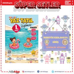 Mavi Boncuk 1. Sınıf Şifreli Yaz Tatil Eğlencesi ve Robotik Kodlamaya Giriş Etkinlik Kitabım Seti 2 Kitap
