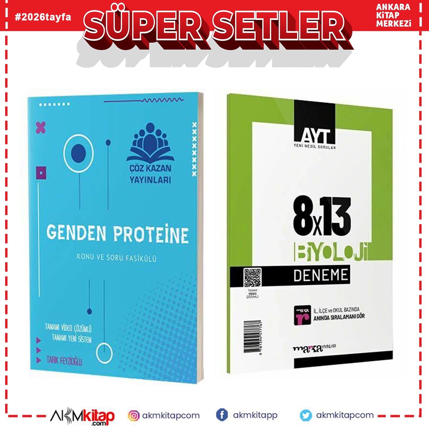 Çöz Kazan AYT Genden Proteine Biyoloji ve Marka Deneme Seti 2 Kitap