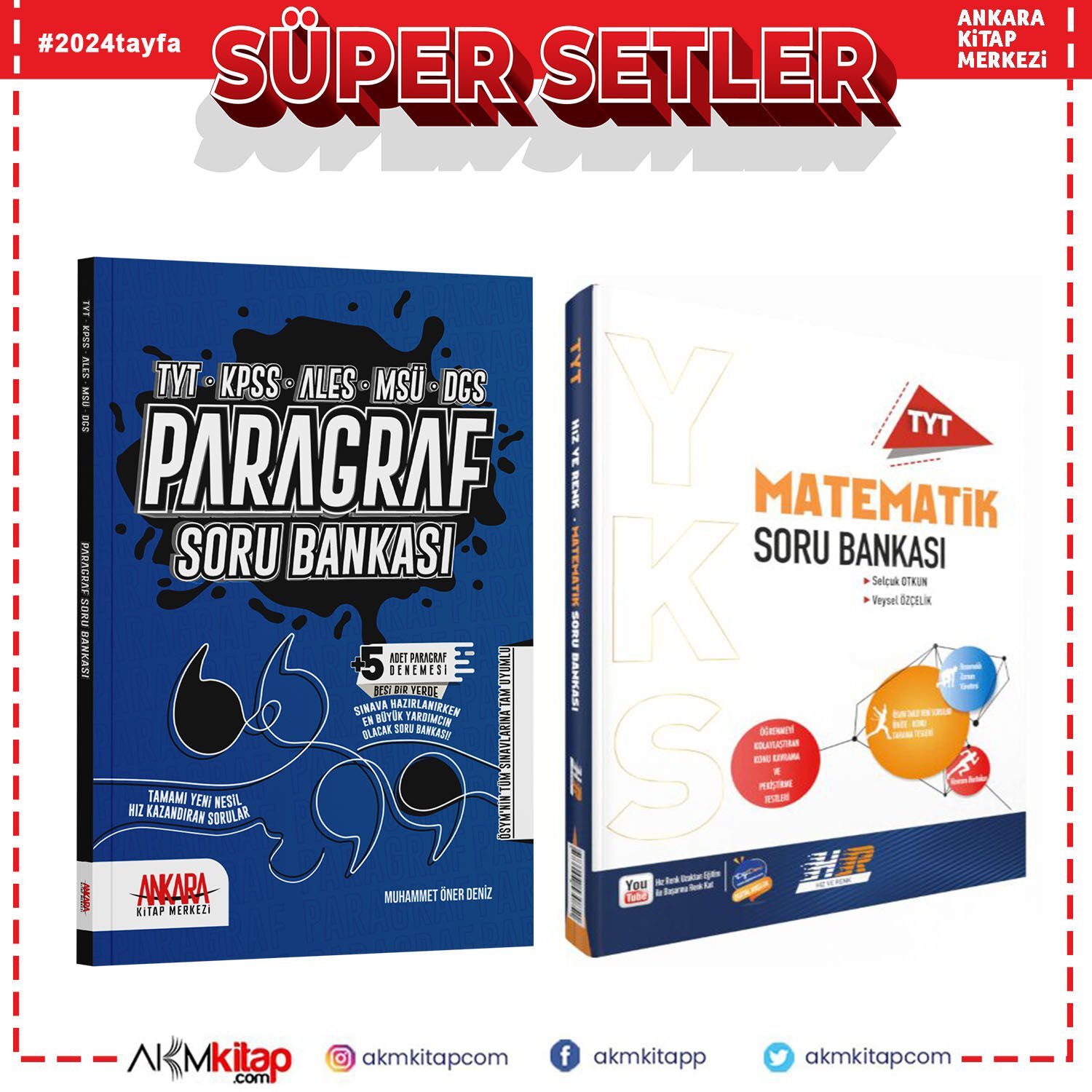 Hız ve Renk Matematik ile Ankara Kitap Merkezi Paragraf Soru Bankası Seti 2 Kitap
