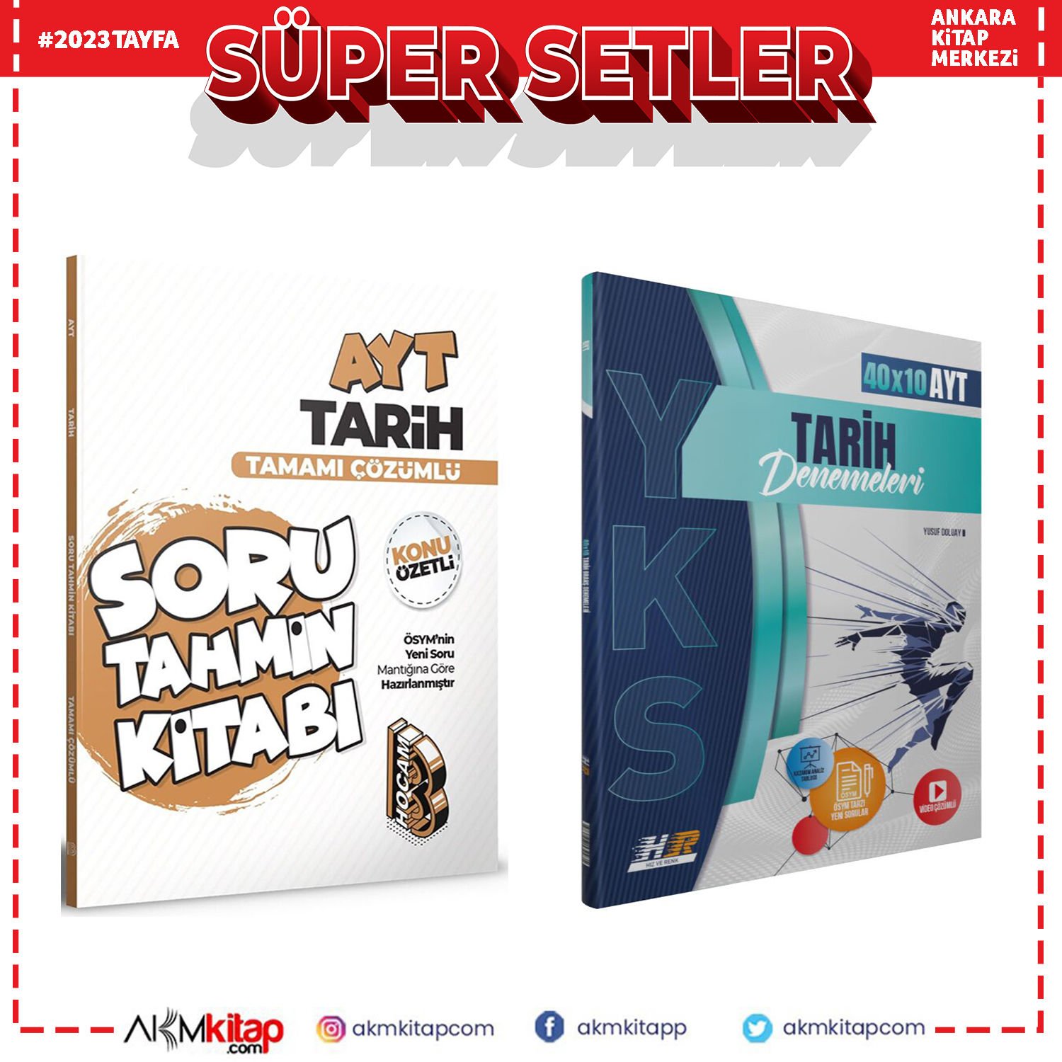 Benim Hocam AYT Tarih Soru Tahmin ile Hız ve Renk Tarih Deneme Seti 2 Kitap