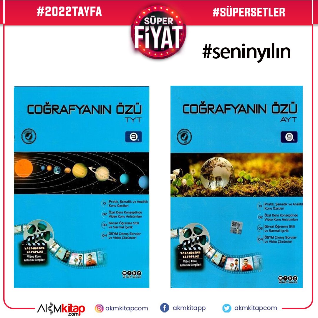 Merkez Yayınları TYT ve AYT Cografyanın Özü Seti 2 Kitap