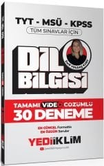 2024 TYT MSÜ KPSS Dil Bilgisi Tamamı Video Çözümlü 30 Deneme Yediiklim Yayınları